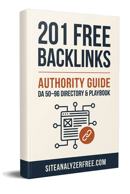 201 Free High-DA Backlinks Guide Book Cover