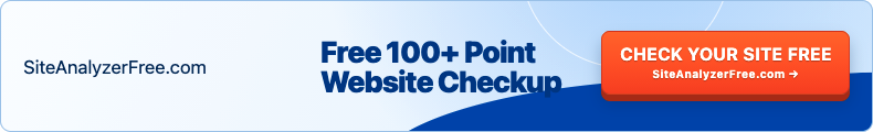 150 + Point Website Analysis - SiteAnalyzerFree.com