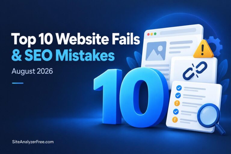 Top 10 Website Fails & SEO Mistakes August 2026